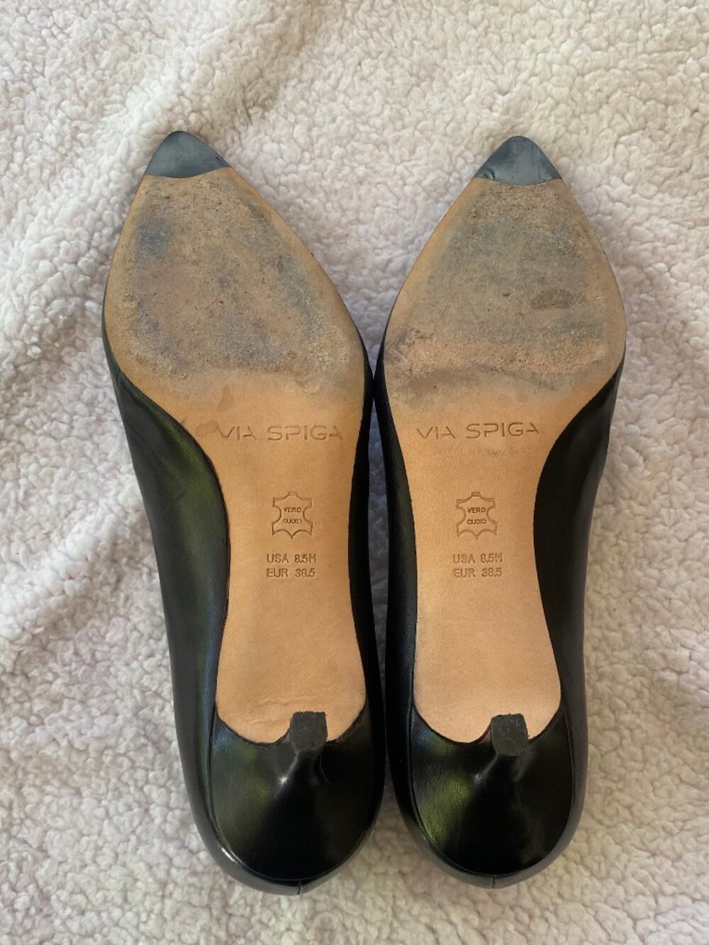 Via Spiga Black leather Heels Size 8.5 - Picture 9 of 11